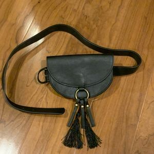 Brand new unused leather fringe waist bag